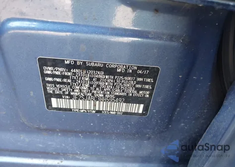 2017 Subaru Forester 2.5I z USA, uszkodzony, nr VIN JF2SJABC3HH595492